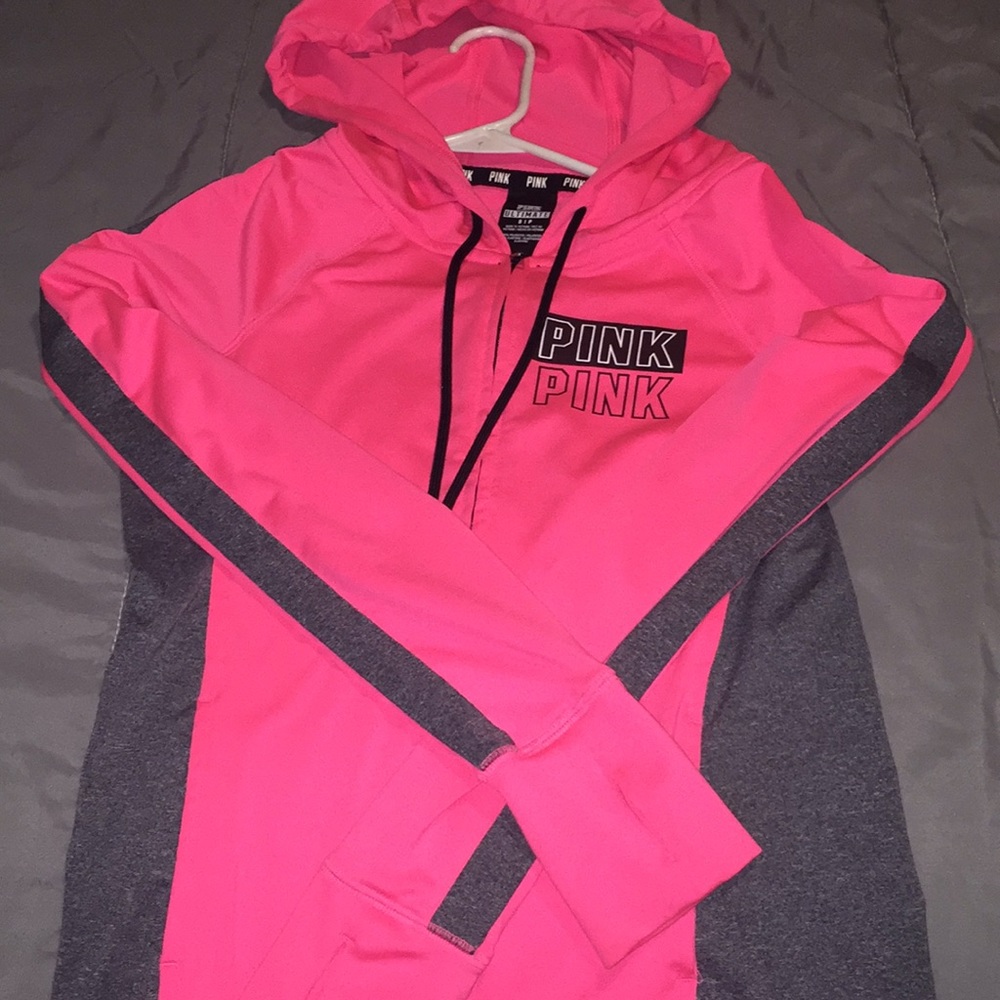 PINK polyester zip up